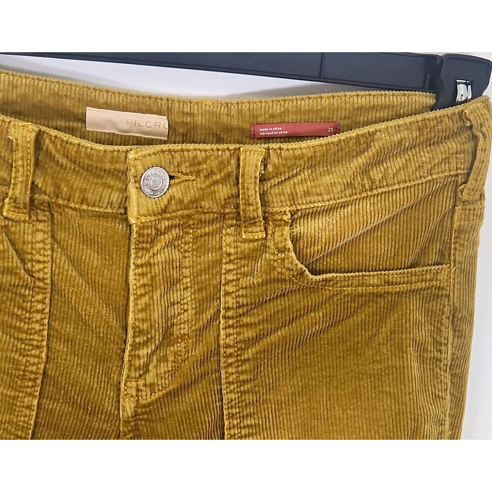 Pilcro The Icon Yellow Brown Corduroy Stretch Flared Jeans Size 25